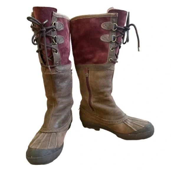 UGG F19012H Waterproof Leather & Suede Tall Lace-Up Winter Boots Women’s 7 - Picture 9 of 14